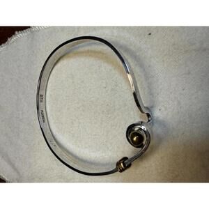 Elegant Sterling Silver and Gold Accent Cuff Bracelet, Taxco Mexico